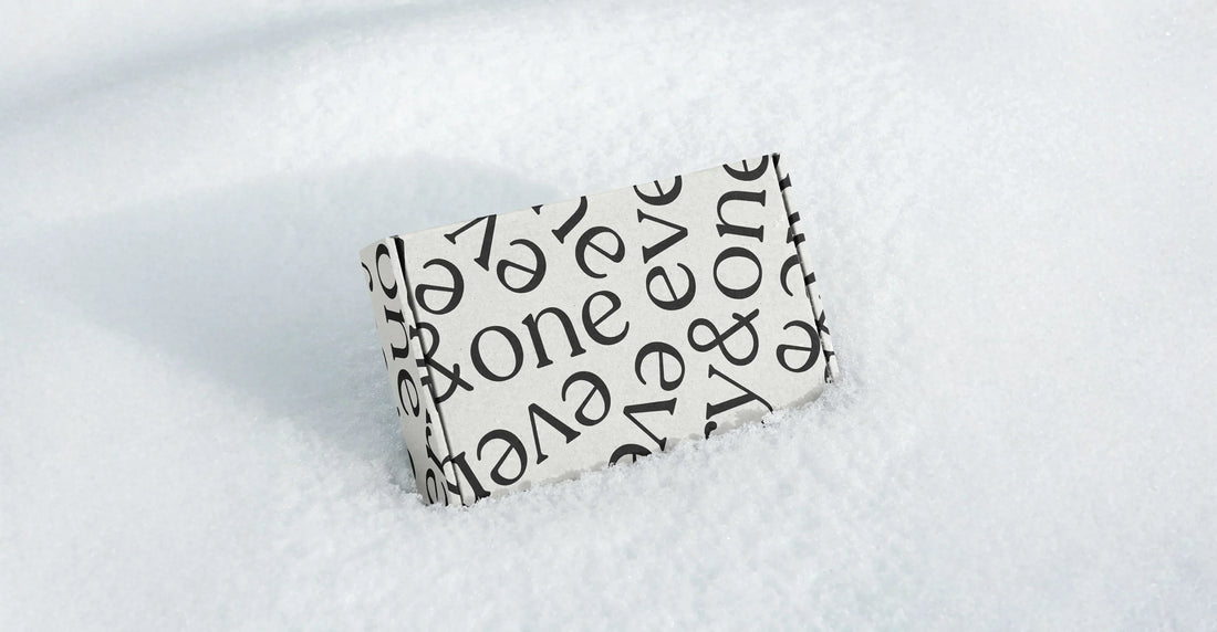 every&one multi tasking cream packaging in snow